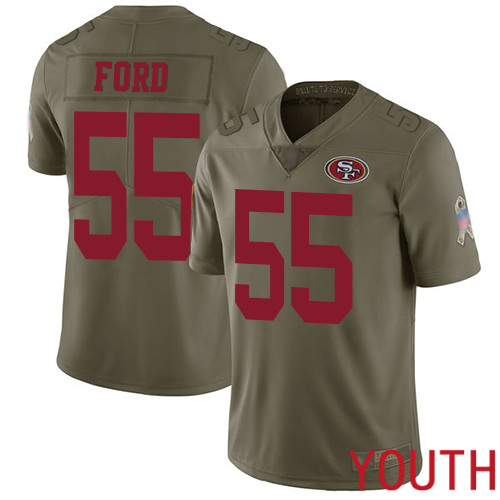 San Francisco 49ers Limited Olive Youth Dee Ford NFL Jersey #55 2017 Salute to Service